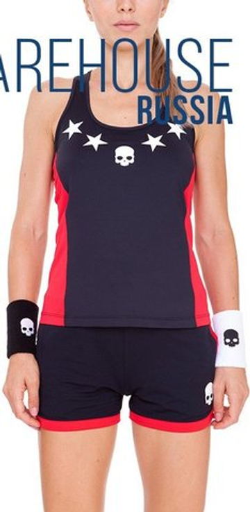 Женский топ теннисный Hydrogen Tech Star Tank Top - черный