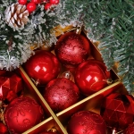 Новогодние шары «Зимняя вечеринка» 6 см (набор 16 шт), Красный