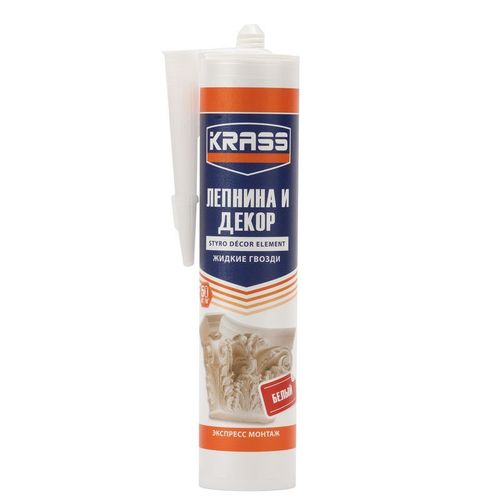 Жидкие гвозди Krass Экспресс монтаж для стиропора и панелей белый 300 мл