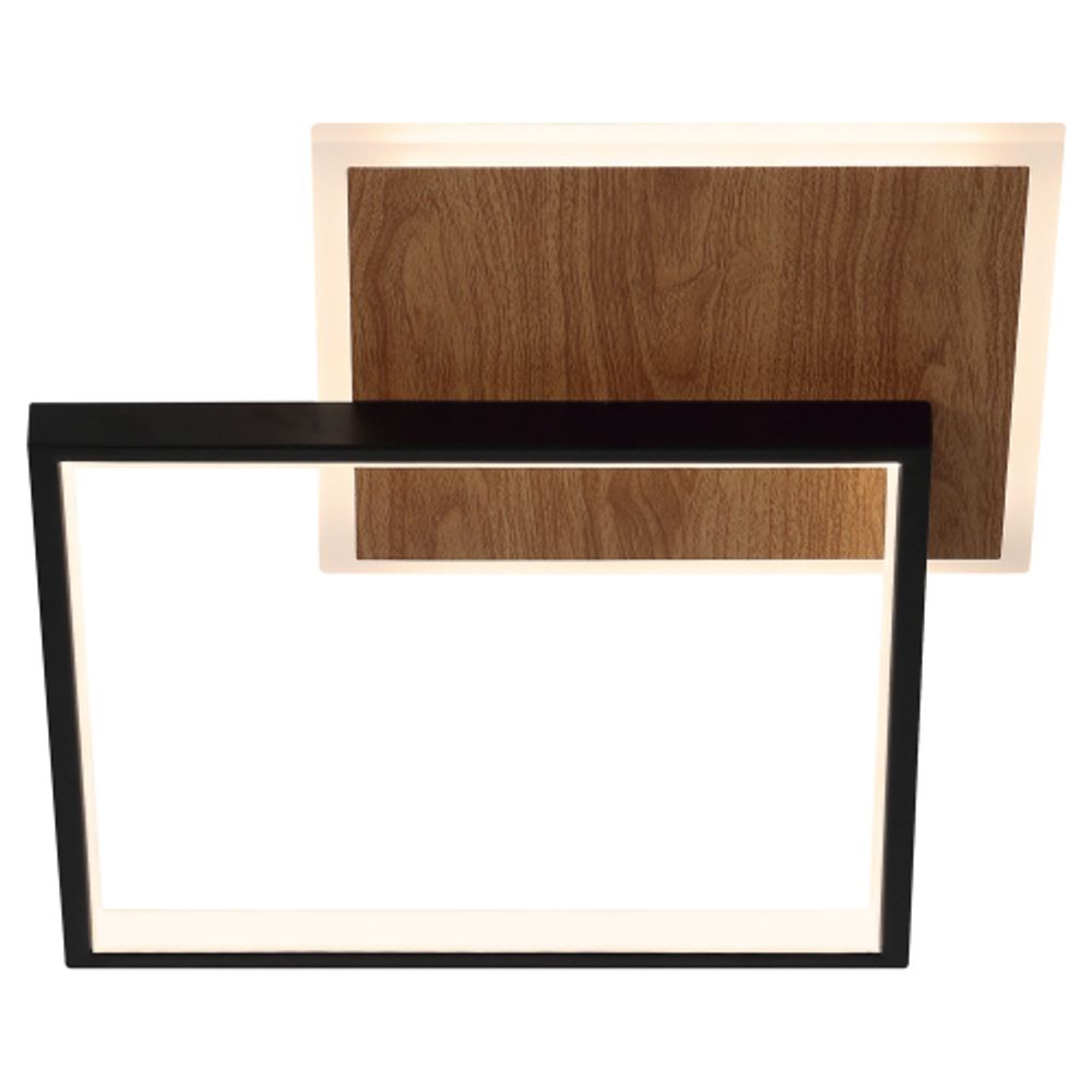 Светильник потолочный светодиодный ЭРА Модерн Ferre CLL-1-60-RC BK+Wood с ДУ 3K-6,5К черный-дерево