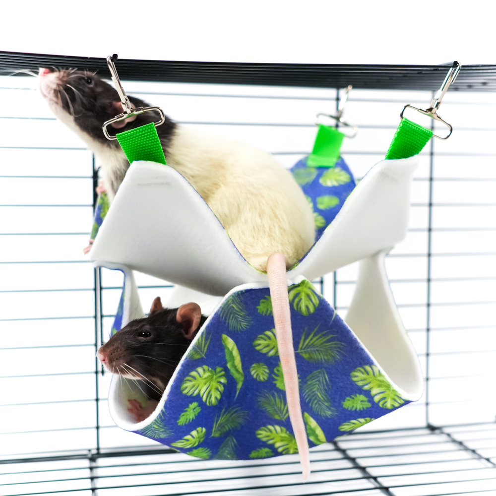 Гамак подвесной из фетра Bambini Pets "Двухуровневый" для грызунов и хорьков 23*23*6 см