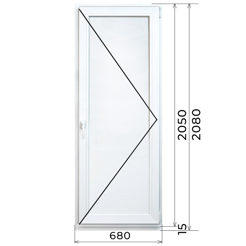 Дверь из ПВХ 2050 х 680 мм