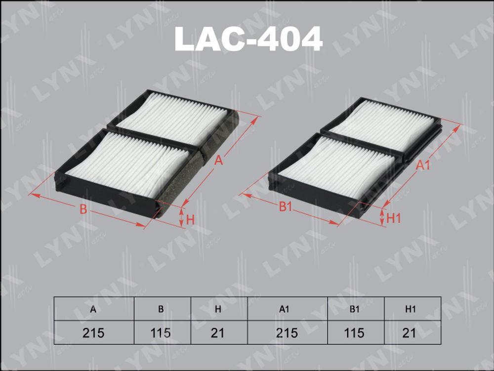 LAC-404 / 400   LAC-400  LYNX Фильтр салонный