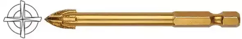 Сверло по керамической плитке четырехгранное