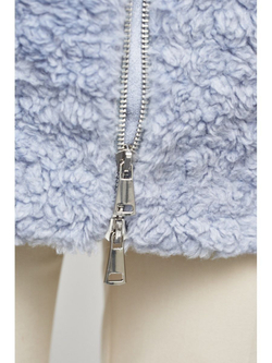 Шуба женская чебурашка тедди экомех, голубая, SilverFox