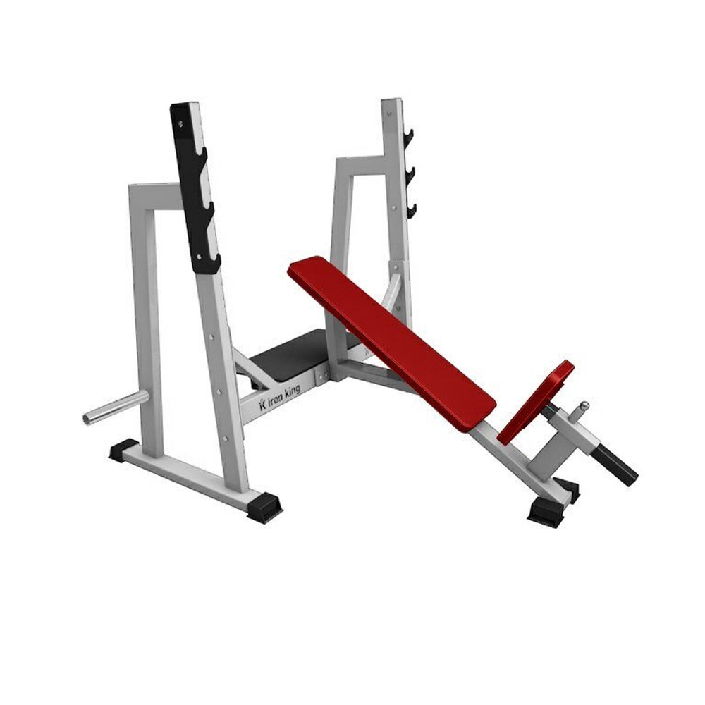 Наклонная скамья для жима лежа со стойками Серый