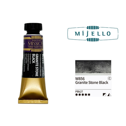 Акварель Mijello Granulation 15 мл. W856 [C] Granite Stone Black