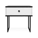 Тумба прикроватная на ножках ROYAL 5301 эко (Мрамор Неро-Черный-р.черная)