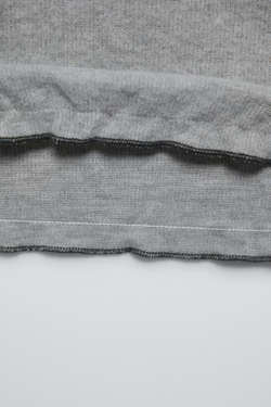 ZARA ЛОНГСЛИВ ИЗ МЯГКОЙ ТКАНИ С ВОЛНИСТОЙ КРОМКОЙ, СЕРЫЙ С МЕЛАНЖЕВЫМ ЭФФЕКТОМ