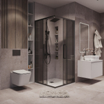 Душевой уголок Grossman Cosmo 100х100 300.K33.02.1010.21.10 профиль Черный матовый стекло тонированное