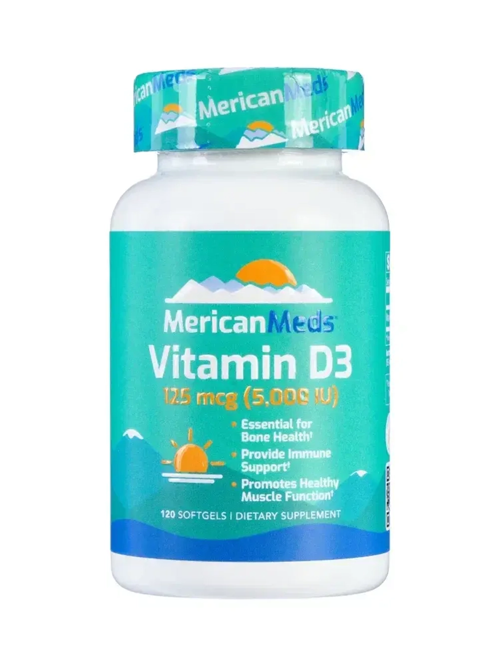 Витамины MericanMeds Vitamin D3 5000 120 softgel