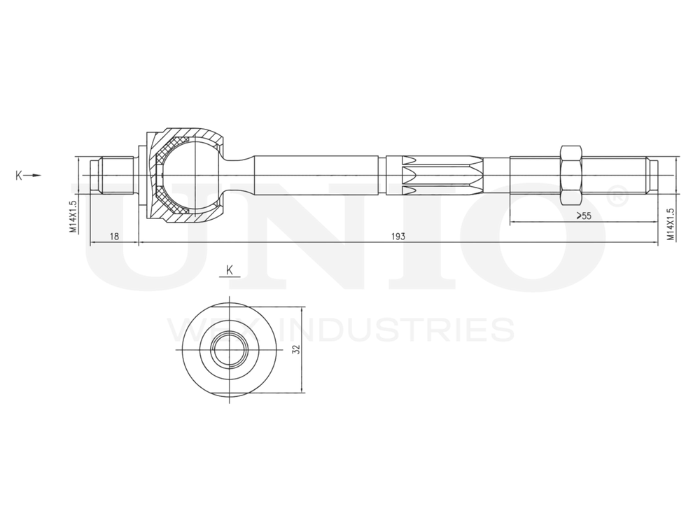 Тяга рулевая UNIO SSP-30068