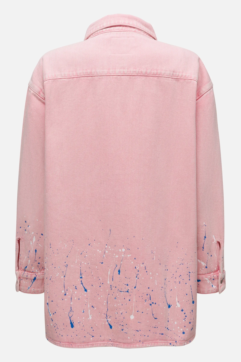 Рубашка джинсовая с принтом разбрызганной краски