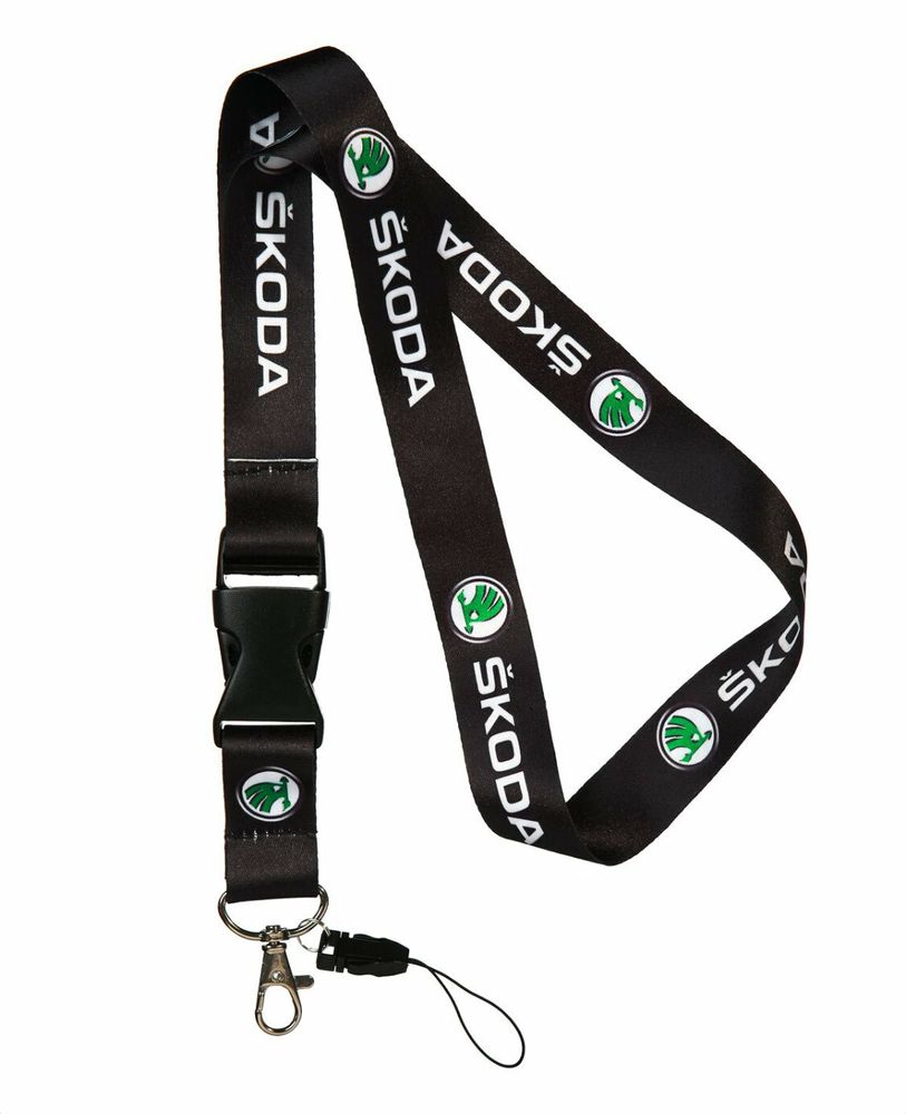 Skoda / Брелок-лента на шею (для ключей, бейджа) тканевый с логотипом и карабином