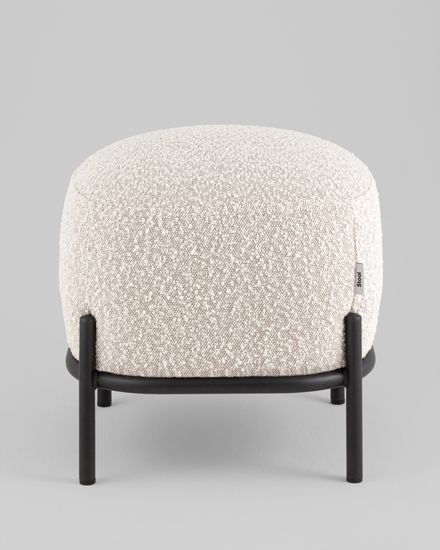 Пуф Стоун ткань букле молочный