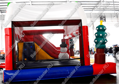 Коммерческий надувной батут "Рождественский" с крышей