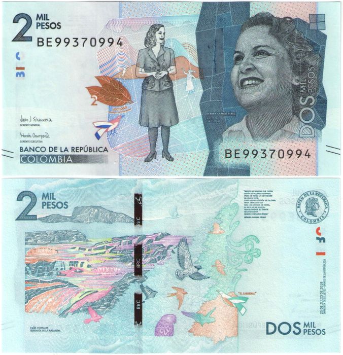 2 000 песо 2019 Колумбия