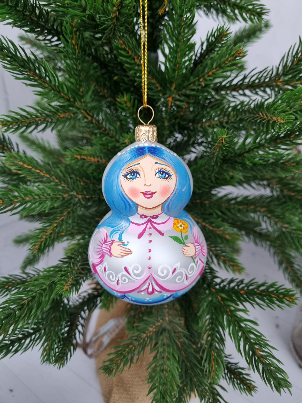 Матрешка стеклянная "Мальвина"