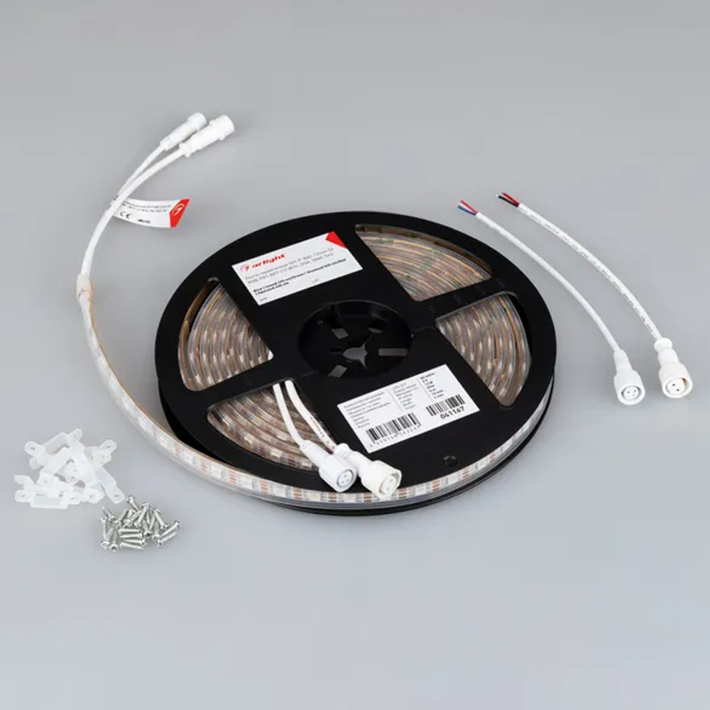 Светодиодная лента герметичная SPI-P-B60-12mm 5V RGB-PX1-BPT (12 W/m, IP66, 5060, 5m) (Arlight, бегущий огонь) 041167
