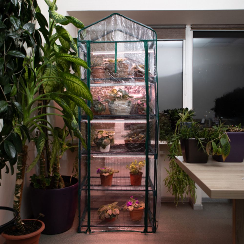 Теплица GREEN APPLE GA-House-5 со светильниками в комплекте 5 ярусов 1930х690х490 мм | GREEN APPLE