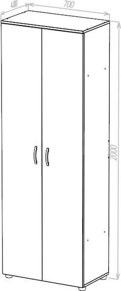 Шкаф для одежды закрытый глубиной 400 Стандарт Про дуб сонома