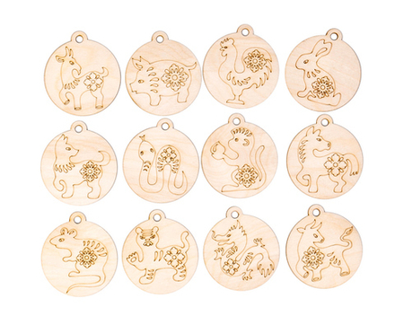 Заготовки для творчества "Елочные игрушки "Восточный календарь"