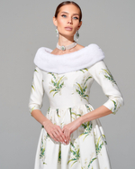 Платье "Весна в Париже" с меховой отделкой