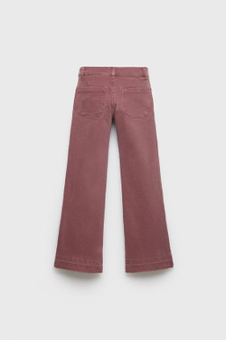 ZARA РАСКЛЕШЕННЫЕ ДЖИНСЫ С ЗАКЛЕПКАМИ Z3D, ФУКСИЯ