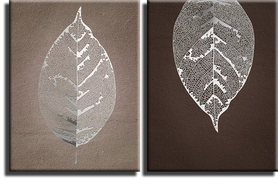 Модульная картина "Серебряные листья"