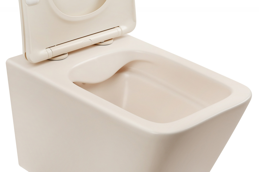 Унитаз ABBER Rechteck AC1201MBE подвесной светло-бежевый матовый, безободковый