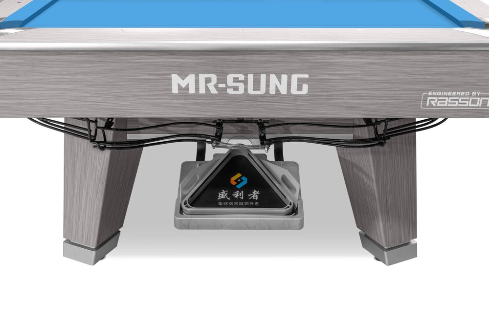 Бильярдный стол для пула "Rasson Acurra" 9 футов (серый, сланец 25 мм) в комплекте с плитой, аксессуары и сукно