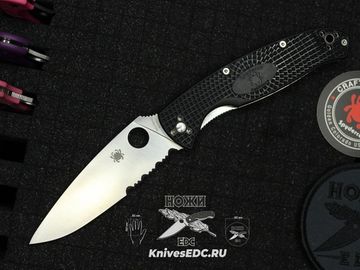 Складной нож Spyderco Resilience Lightweight 142PSBK c клинком из стали 8Cr13MoV, рукоять FRN