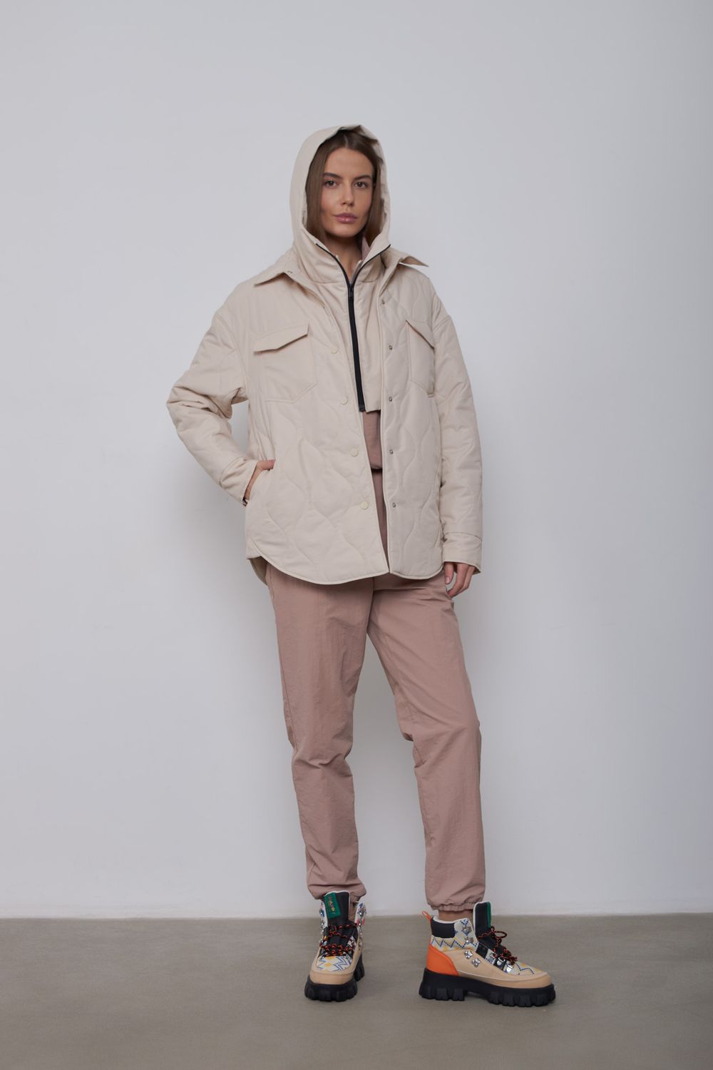 Куртка-рубашка Alexandra Talalay стёганая AW015 ванильная