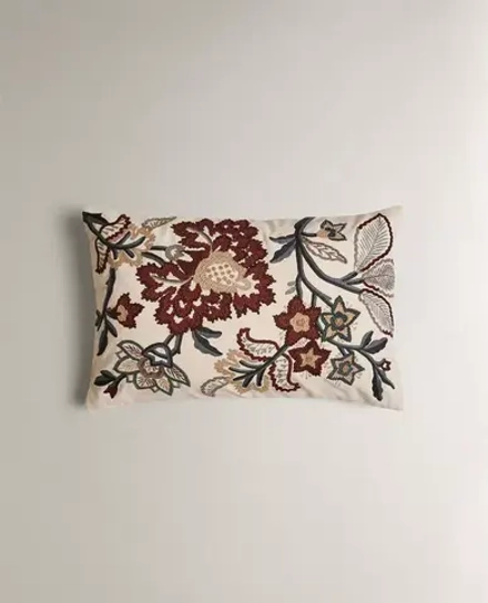 ZARA HOME НАВОЛОЧКА ДЛЯ ДЕКОРАТИВНОЙ ПОДУШКИ С ВЫШИВКОЙ, ЭКРЮ