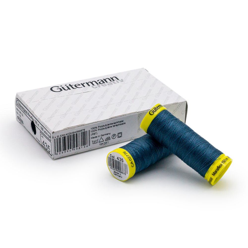 Нитки для трикотажа Gutermann Maraflex 120 (150 метров), 5 кат. | 435 зелено-синий