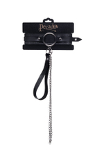 Кожаный ошейник-чокер с поводком