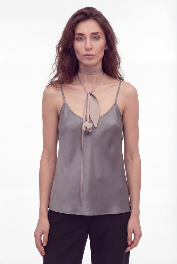 Пояс-галстук тюльпан пудровый