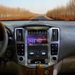 Магнитола для Lexus RX 2003-2009, Toyota Harrier XU 30 2003-2013 (цвет рамки серый) - Kuberg ZF-1278S-GE вертикальный 12.1" монитор на Android 13, Быстрая, CarPlay, 4G SIM-слот