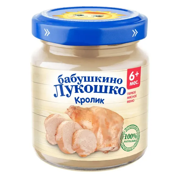 Пюре Бабушкино лукошко кролик с 6 мес+ 100 г