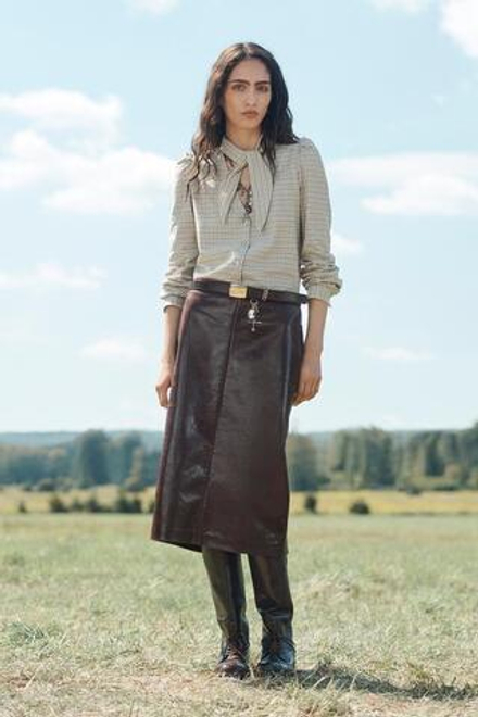 ZARA ЮБКА ПРЯМАЯ ИЗ 100% КОЖИ, БУРГУНДИ