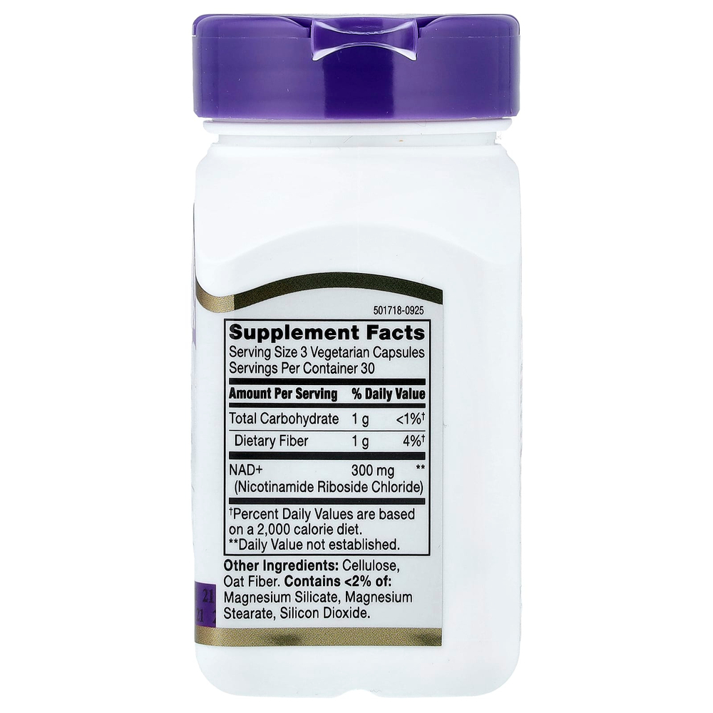 21st Century, НАД+, 90 вегетарианских капсул (100 мг в 1 капсуле)