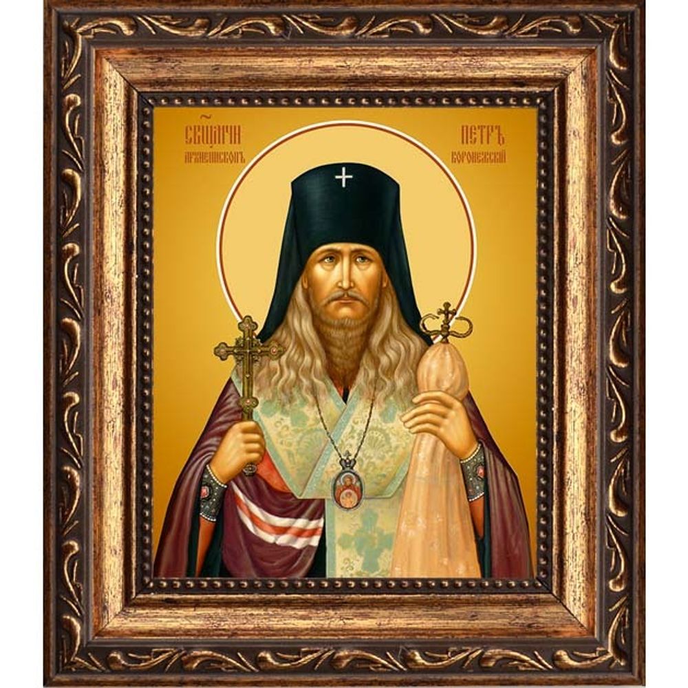 Петр Зверев, архиепископ Воронежский, священномученик. Икона на холсте.