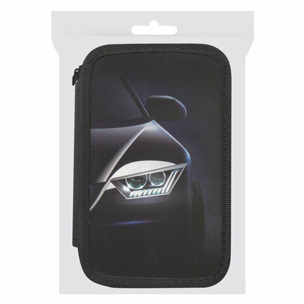 Пенал ПИФАГОР, 3 отделения, ламинированный картон, 19х11 см, "Car flash", 272254