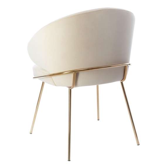 Стул Lime, кремовый микровелюр с золотыми ножками