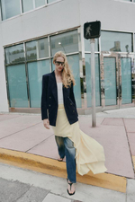 Бархатный блейзер с подкладкой на рукавах - ZARA