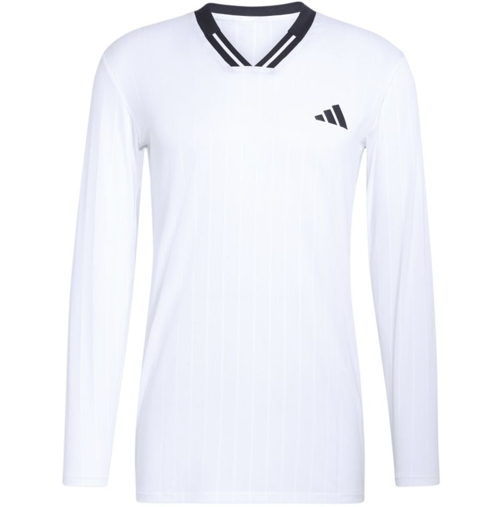 Мужская теннисная футболка Adidas Climacool Long Sleeve Top - white