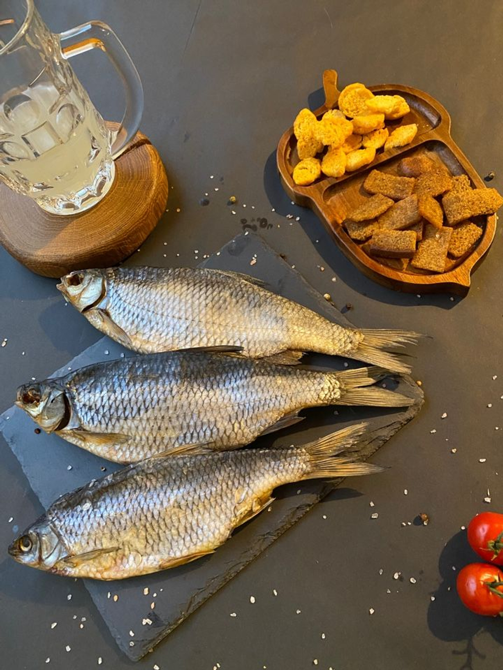 Плотва вяленая, слабосоленая, Ладожское озеро, собственное производство, 1000 грамм