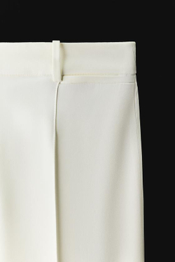 ZARA ПРЯМЫЕ БРЮКИ — ZW COLLECTION, ЭКРЮ