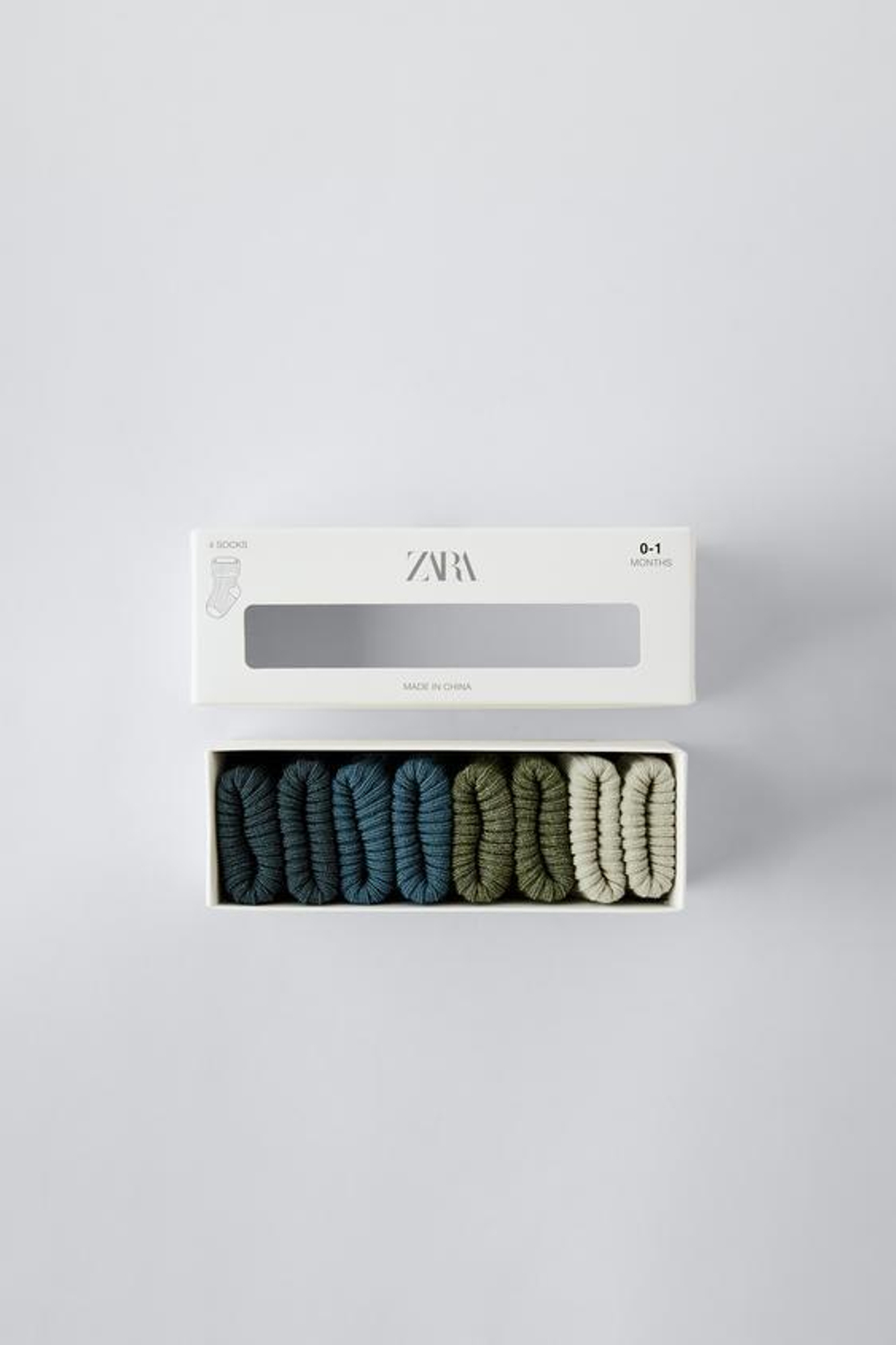 ZARA НАБОР ИЗ ЧЕТЫРЕХ ПАР НОСКОВ РАЗНЫХ ЦВЕТОВ, ГЛУБОКИЙ СИНИЙ