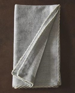 ZARA HOME САЛФЕТКИ С ФЕСТОНАМИ (НАБОР ИЗ 2 ШТ.),СЕРЫЙ